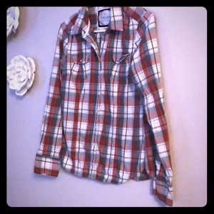 American Eagle Plaid Button up